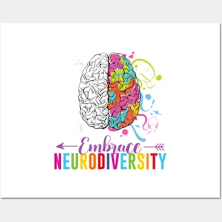 Embrace Neurodiversity Brain Posters and Art